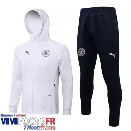 Veste Foot - Sweat A Capuche Manchester City blanc Homme 21 22 JK295