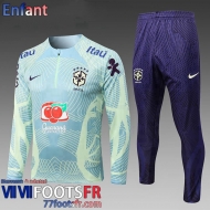 Survetement de Foot Bresil vert Enfant 2022 2023 TK521