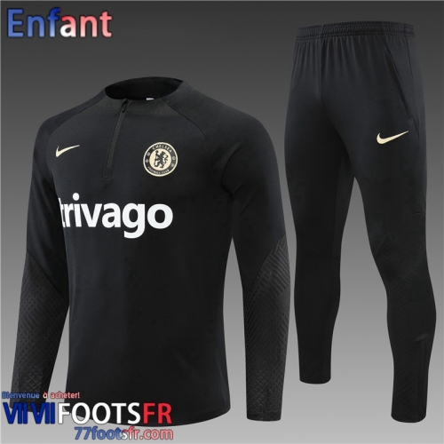 Survetement de Foot Chelsea noir Enfant 2022 2023 TK351