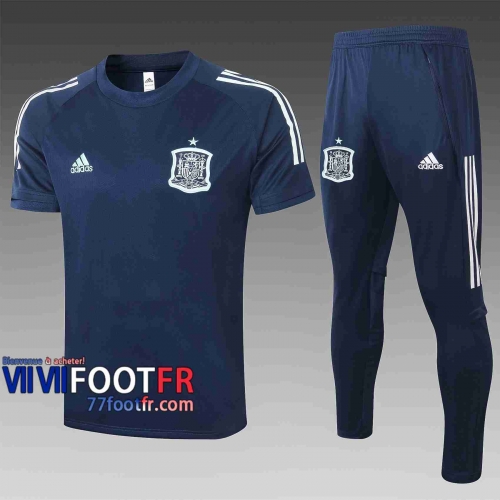 T-shirt de foot Espagne 2020 2021 bleu marin C464#