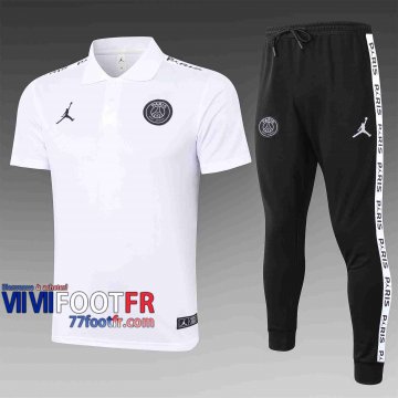 Polo de foot PSG 2020 2021 Blanc C424#