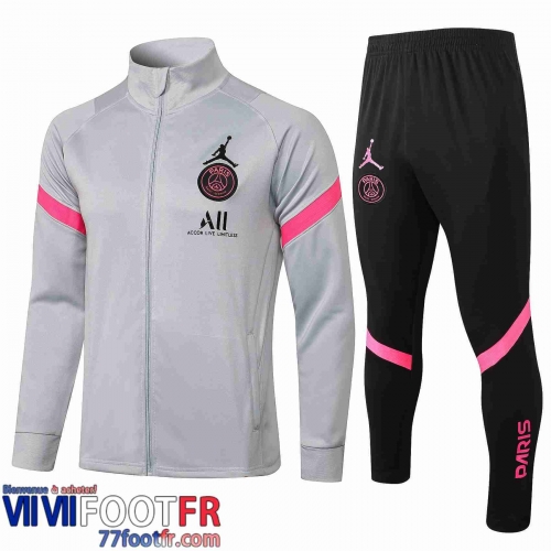 Veste Foot PSG Gris clair 21-22 JK03