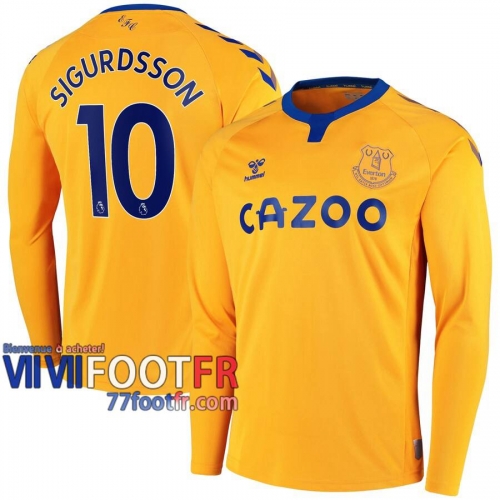 77footfr Everton Maillot de foot Sigurdsson #10 Exterieur Manches longues 20-21