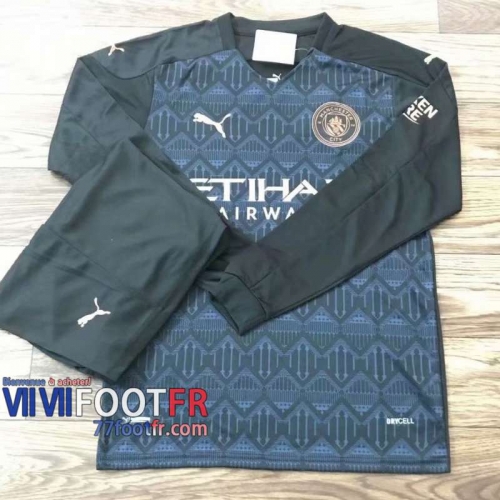 77footfr Maillots foot Manchester City Exterieur Manche Longue 2020 2021