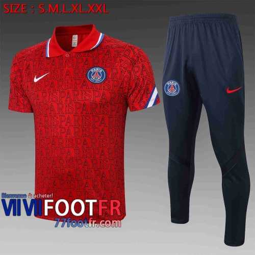 polo de foot PSG Paris Rouge - Paris logo C535 20-21