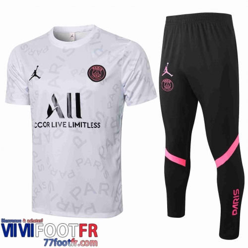 Survetement Foot T-shirt PSG blanc 2021 2022 PL06