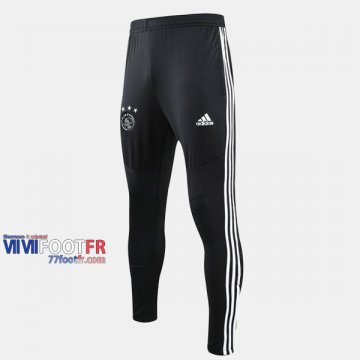 Promo: Nouveau Pantalon Entrainement Foot Ajax Amsterdam Thailandais Noir Blanc 2019/2020