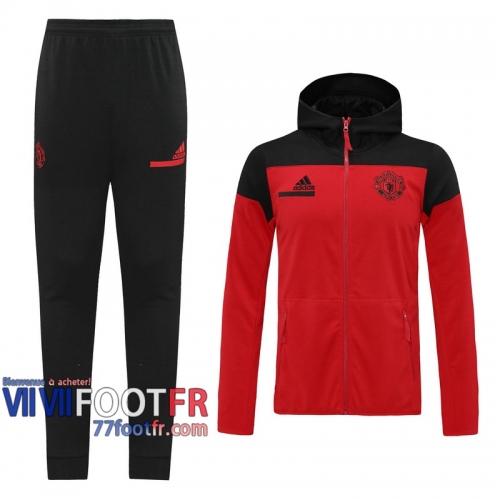 77footfr Veste Foot - Sweat a Capuche Manchester United rouge - 2020 2021 J128