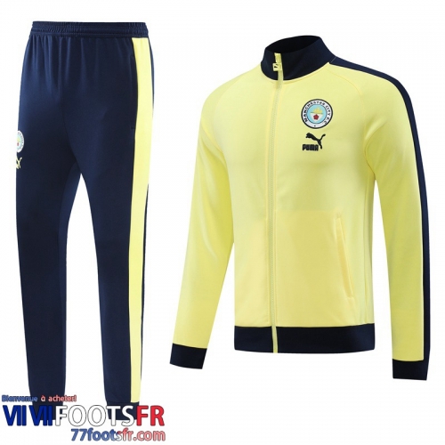 Veste Foot Manchester City jaune pale Homme 2023 2024 JK725