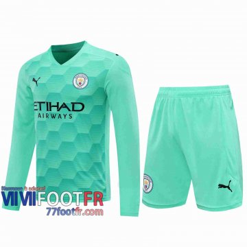 77footfr Maillots foot Manchester City Gardiens de but Manche Longue blue-green 2020 2021