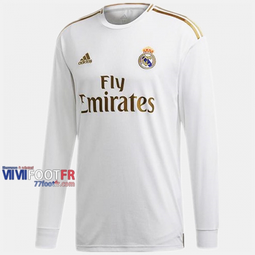 Nouveau Flocage Maillot Foot Real Madrid Manche Longue Homme Domicile 2019-2020 Personnalisé :77Footfr