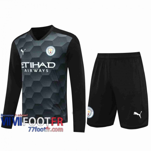 77footfr Maillots foot Manchester City Gardiens de but Manche Longue black 2020 2021