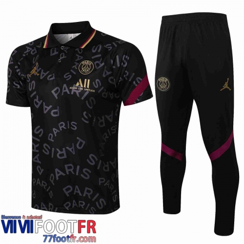 Polo de foot PSG noir 2021 2022 PL08