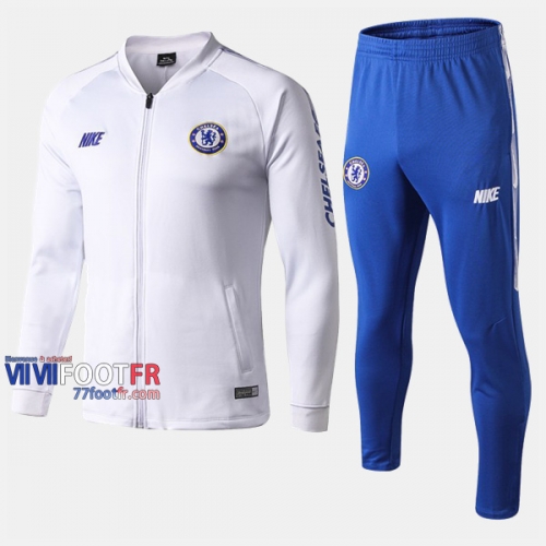 Aaa Qualité: Ensemble Veste Survetement Foot Chelsea FC Blanc 2019-2020 Nouveau