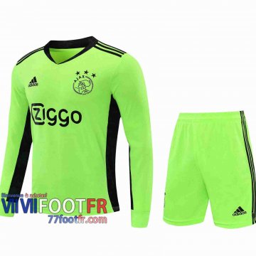 77footfr Maillots foot Ajax Gardiens de but Manche Longue green 2020 2021