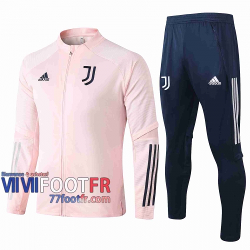 77footfr Juventus Survetement Foot Enfant - Veste Rose 20-21 E476