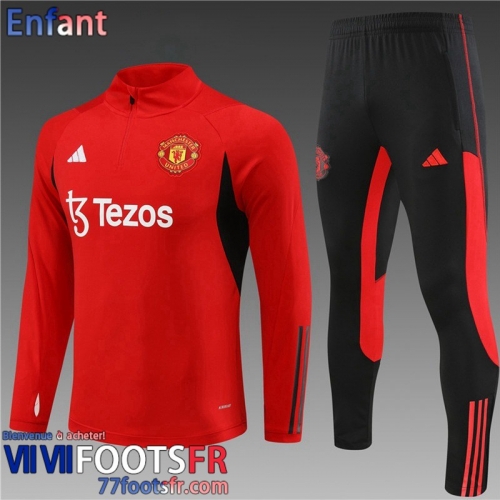 KIT: Survetement de Foot Manchester United rouge Enfant 2023 2024 TK694