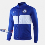 Magasins Veste Foot FC Chelsea Bleu/Blanc 2019/2020 Nouveau Promo