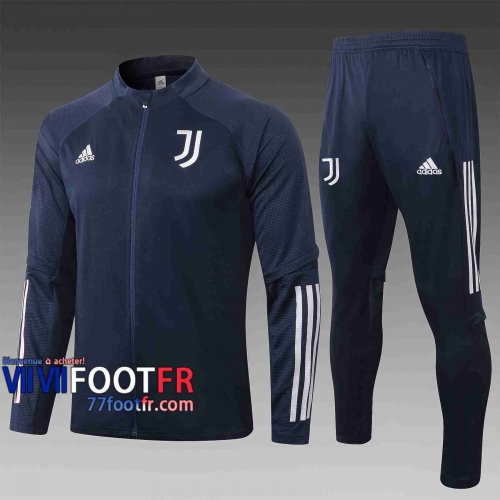 Veste de foot Juventus 2020 2021 bleu marin A345#