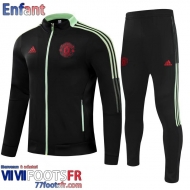 Survetement de Foot Manchester United le noir Enfant 2021 2022 TK232