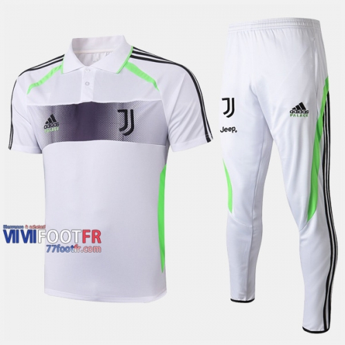 Ensemble Polo Foot Juventus Turin Palace Collaboré Edition Costume Manche Courte Coton Blanc 2019/2020 Nouveau