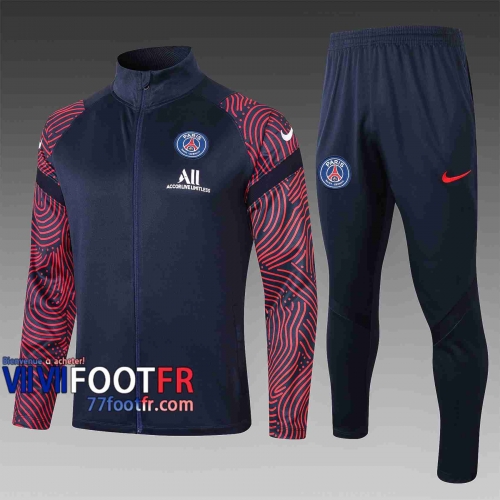 Veste de foot PSG 2020 2021 rouge col montant A337#