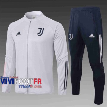 Veste de foot Juventus 2020 2021 Gris clair A342#