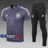 Polo de foot Allemagne 2020 2021 Gris foncé C485#