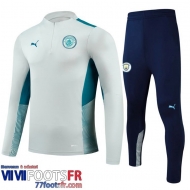 Kits: Survetement de Foot Manchester City Gris clair Enfant 2021 2022 TK97