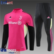 Survetement de Foot Juventus rose rouge Enfant 2022 2023 TK561