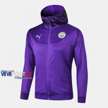 Magasins Veste Foot Coupe-Vent Manchester City Pourpre 2019/2020 Nouveau Promo