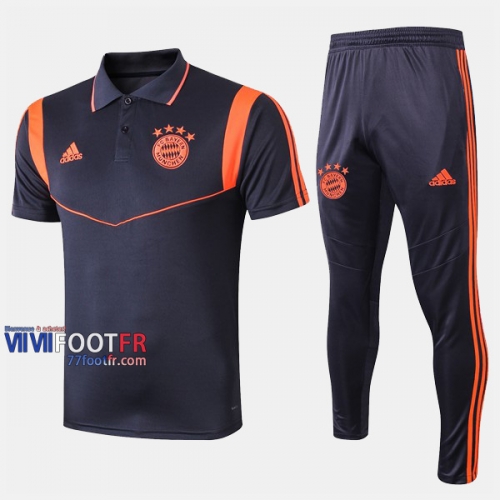 Ensemble Du Polo Foot Bayern Munich Costume Manche Courte Retro Orange 2019/2020 Nouveau