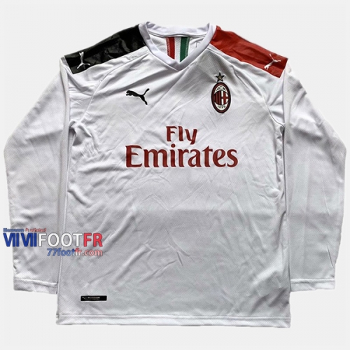 Nouveau Flocage Maillot Foot Milan AC Manche Longue Homme Exterieur 2019-2020 Personnalisé :77Footfr