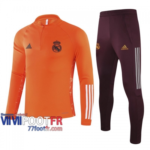 77footfr Survetement Foot Enfant Real Madrid Orange - Ligue des champions TK51