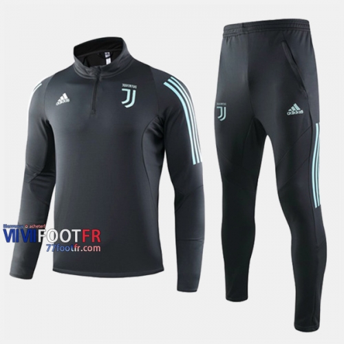 Promo Ensemble Survetement Foot Juventus Cyan Slim 2019-2020 Nouveau