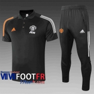 polo de foot Manchester United Gris foncé C525 20-21