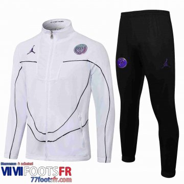 Veste Foot PSG Homme blanche 2021 2022 JK91