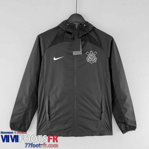 Coupe Vent - Sweat a Capuche Corinthians noir Homme 2022 2023 WK128