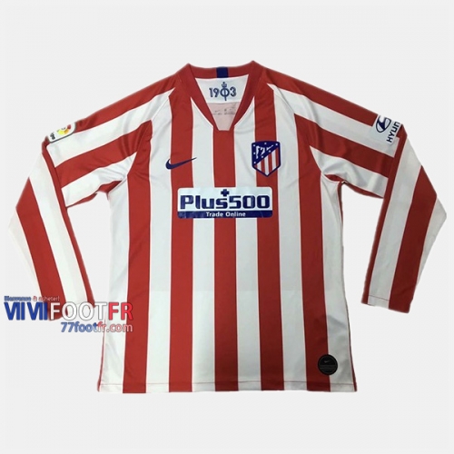 Nouveau Flocage Maillot Foot Atletico Madrid Manche Longue Homme Domicile 2019-2020 Personnalisé :77Footfr