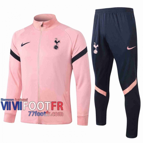 77footfr Tottenham Hotspur Survetement Foot Enfant - Veste Rose 20-21 E502