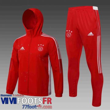 Coupe Vent - Sweat a Capuche AJAX rouge Homme 21 22 WK49