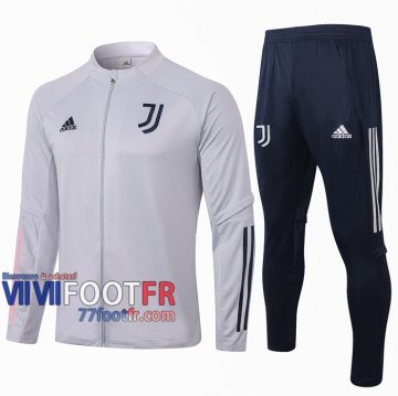 77footfr Juventus Survetement Foot Enfant - Veste Gris clair 20-21 E484