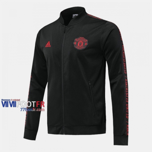 Magasins Veste Foot Manchester United Noir 2019/2020 Nouveau Promo