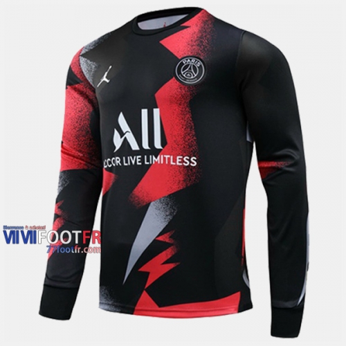 Nouveau Meilleur Prix Sweatshirt Foot Paris PSG Jordan Noir Rouge 2019-2020