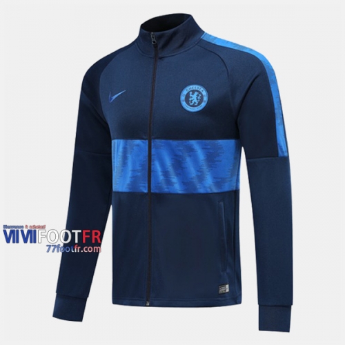 Magasins Veste Foot FC Chelsea Bleu Fonce 2019/2020 Nouveau Promo