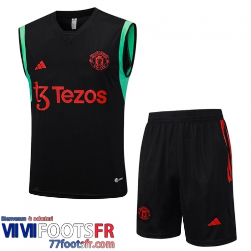 Survetement Sans manches Manchester United noir Homme 2023 2024 TG971