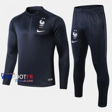 Meilleur Ensemble Survetement Foot France Bleu Fonce Thai 2019/2020 Nouveau