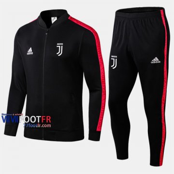 Classique Ensemble Veste Survetement Foot Juventus Noir/Rouge Thailande 2019/2020 Nouveau