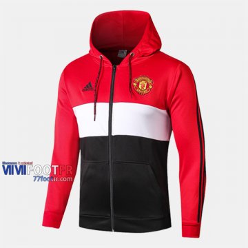 Boutique Veste Foot Manchester United Avec Capuche Rouge/Noir 2019/2020 Nouveau Promo